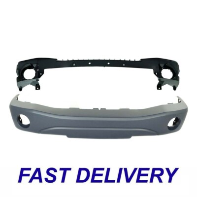 New Set of 2 Front Bumper Cover and Bumper Absorber Fits 2004-2006 Dodge Durango