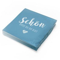 Itenga 20X Servietten SchöN Dass Du Da Bist Blau Nordic Blue Hochzeit Geburtstag