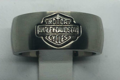 Women's Comfort Fit Harley Davidson   Titanium Wedding Band Made by Stamper