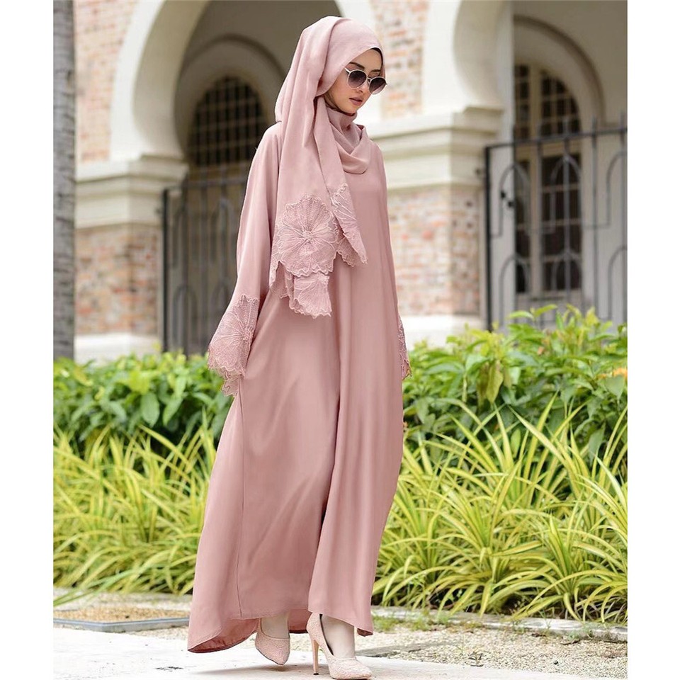 2PCS Women's Muslim Dresses Abaya Islamic Dubai Prayer Dress Robe Long Cardigan Maxi Dress
