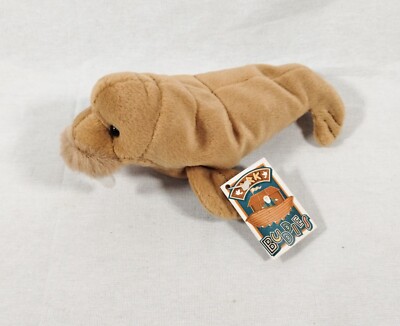 Ark Buddies Wally Walrus Bean Bag Plush Stuffed Animal 7'' Noah Tag