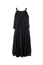 Msk Black Glittery Flutter Popover Dress 10