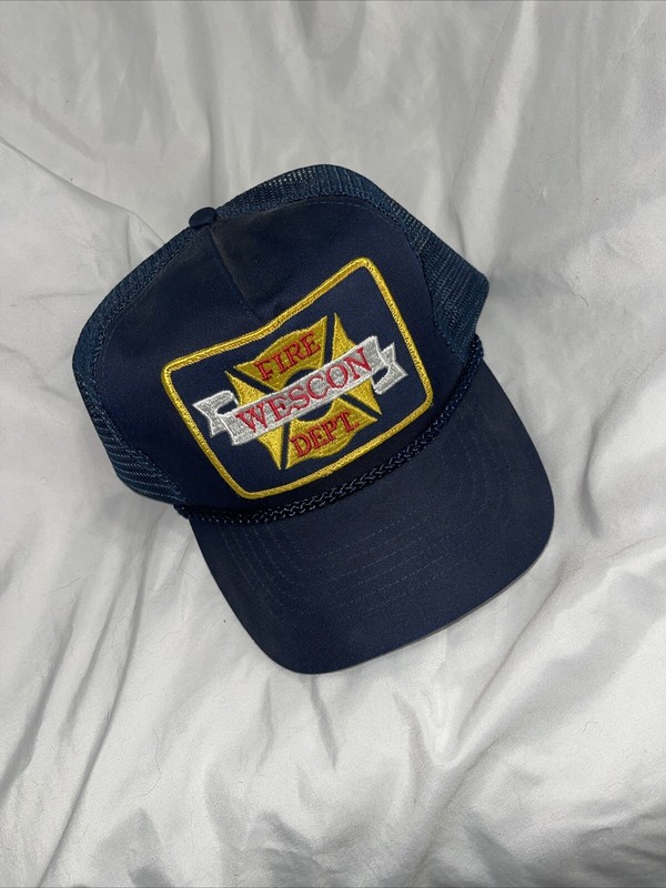 Navy Blue Fire Fighter F-D Department Fighters Emblem Embroidered Hat (Home64)Q4