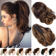 Claw Clip Wavy Ponytail Extensions Real AS Human Pony Tail Long Hair Hair Piece