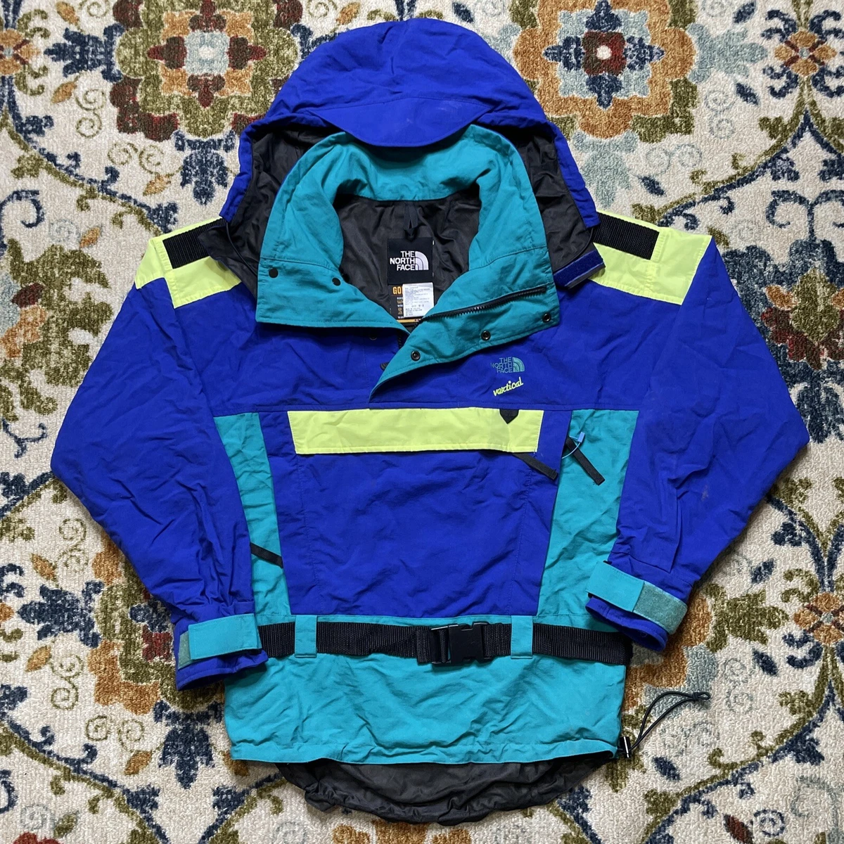 Vintage The North Face Vertical Color Block Gore Tex Jacket 90s M-S Belt Anora