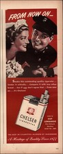 1945 Anuncio Vintage Chelsea Cigarettes Tabaco Novia Soldado Uniforme Segunda Guerra Mundial 04/10/23