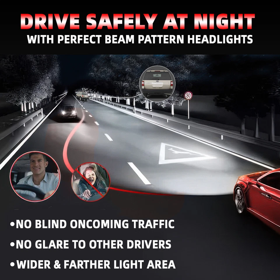 9007 LED Headlight & 9145 Fog Lights Bulbs Kit 4Pcs For Nissan Murano 2003-2007 - Image 4 of 4