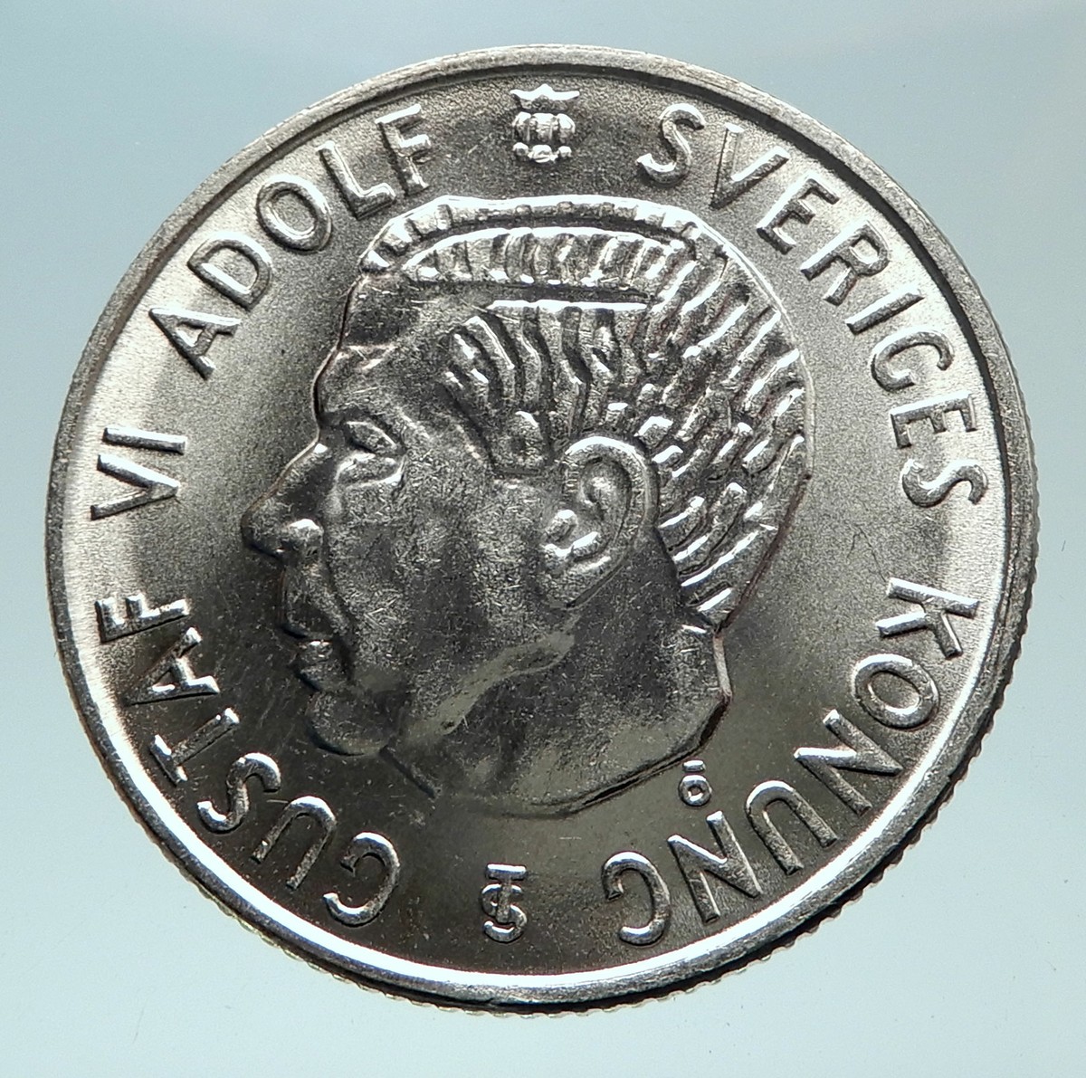 【激レア】【新品・未使用】昭和29年（1954）純銀製　スカーフ留め　極美品 1954 SWEDEN King GUSTAV VI ADOLF 2 Kronor LARGE Silver SWEDISH