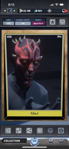 Topps Star Wars Digital Card Trader Tier 8 - Bronze Maul Base 5 - 500 cc - Picture 1 of 1