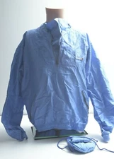 Ellesse Vintage 1/4 Zip Pullover Hooded Rain Coat Jacke Blue US Size 10  Italy 