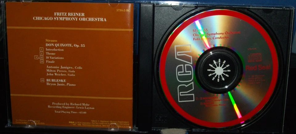 Strauss Don Quixote/Burleske Janigro/Janis/CSO Reiner RCA Red Seal CD Japan - Image 3 of 3