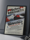Vintage 1983 British Grand Prix Silverstone F1 Poster A3 Framed Marlboro Art