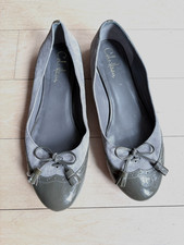 COLE HAAN Gray Patent Leather/ Nobuck Flat Shoes size 81/2 B