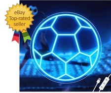 Soccer Neon Sign, Dimmable LED Signs for Wall Decor, Football soccer