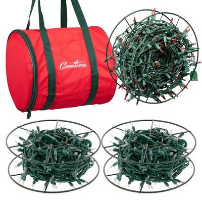 Christmas Light 12 Storage Reels Container (3pk)- Heavy Duty Metal Construction