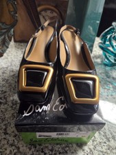 Sam Edelman  Tanesha  Black Patent Slingbacks Size 8M 