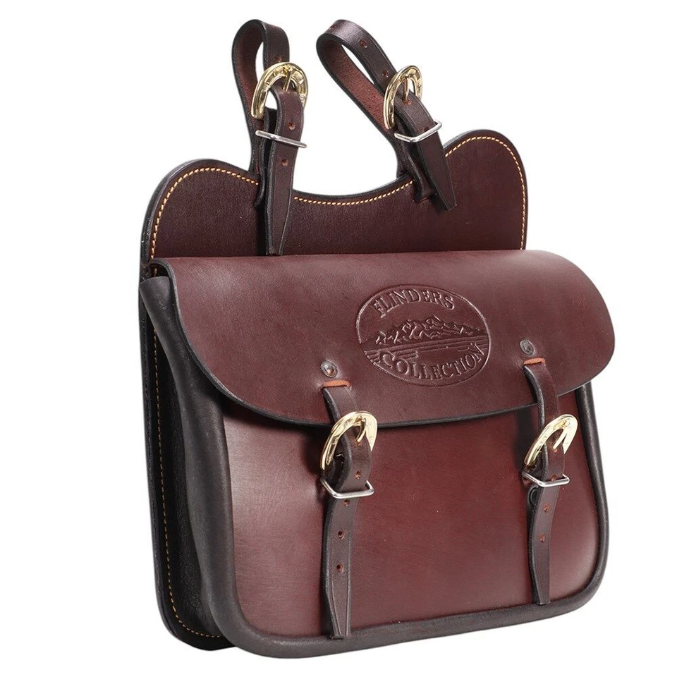 Saddle Trekking Horse Trail Riding Single Saddle Bag Leather 2 Sizes Brown - Photo 2/4