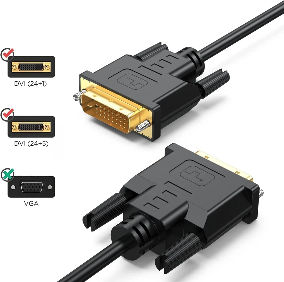 DVI-D 24+1 Dual Link Cable 3FT - Gold-Plated High-Speed Transmission 10-Pack - Image 4 of 4