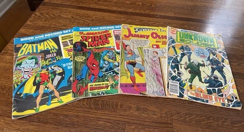 Silver Age Bronze Age Vintage Comic Book Lot of 4 Superman, Batman, No Records