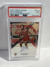 Topps 2025-26 Chrome Noa Essengue Bulls Next Stop Signatures RC Auto PSA 9 Pop 2