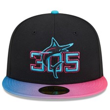 New Era 59Fifty Black Miami Marlins City Connect Black Under Visor - NWT - 8