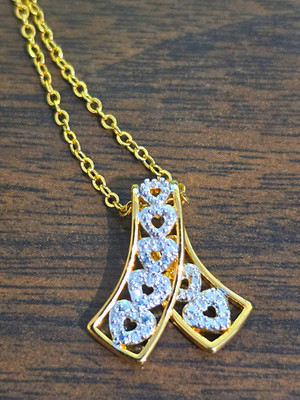 Danbury Mint Diamant Herzen Anhänger Halskette 20 echte Diamanten neu mit Etui 18''