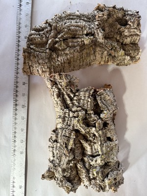Two Plaques Virgin Cork Bark For Mounting Orchids Both Approx 9  X 5  12oz Total