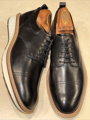 ECCO MENS ST 1 MENS BLACK LEATHER HYBRID SNEAKER/OXFORD US SIZE 7.5-8/ EUC 41 