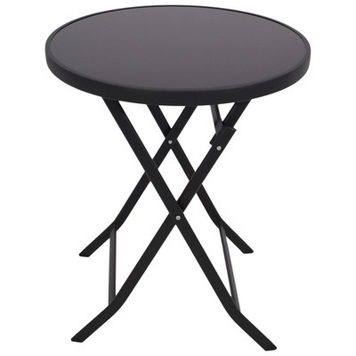 Gartentisch Bistrotisch Balkontisch Klapptisch MILANO 60cm Metall Glas 2. WAHL
