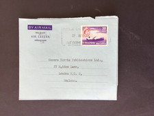 SINGAPORE 1961 30c STATIONARY AIR LETTER FROM K. FISH TO HARRIS PUBs LONDON