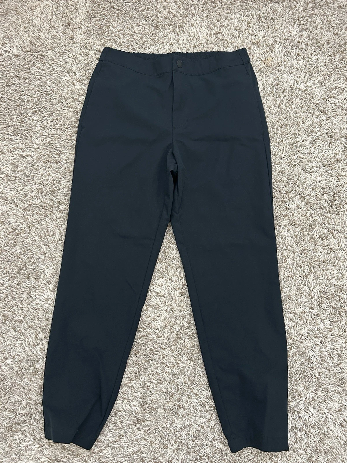 Banana Republic Jogger Pants Mens 32 Black Elastic Cuffed Polyester Casual