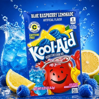 Kool Aid Unsweetened Drink Mix Blue Raspberry Lemonade 6,2g | USA Amerika Import