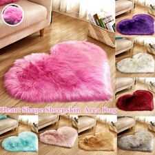Love Heart Fluffy Rugs Shaggy Area Rug Soft Faux Fur Bedroom Floor Carpet Mats