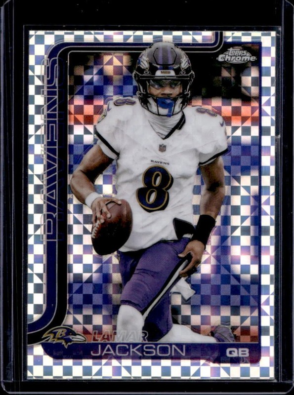 2025 Topps Chrome Lamar Jackson X-Fractor #24 Ravens