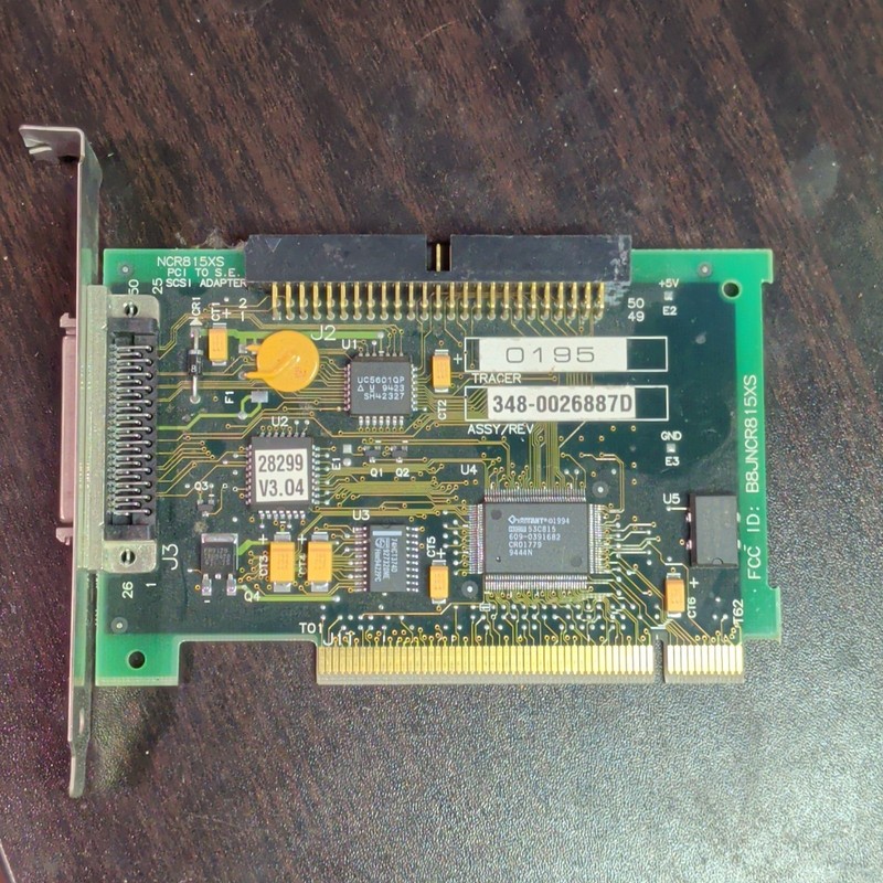 NCR NCRB15XS PCI SCSI Adapter Card 1-Port Internal/External SCSI 348-0026887D
