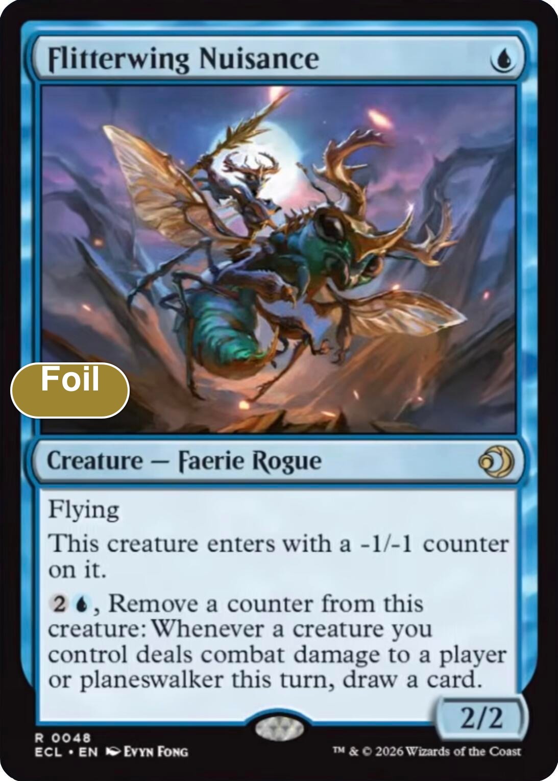 Flitterwing Nuisance Rare Foil 48 ECL Lorwyn Eclipsed NM