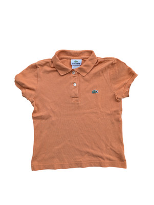 Lacoste Kinder Poloshirt Gr. 10 Orange Kurzarm klassisch Logo