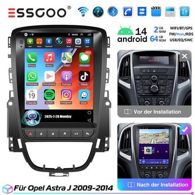 Android 14 2+64GB Carplay Autoradio Für Opel Astra J Buick Excelle Verano GPS FM
