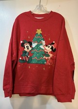 Disney Parks Walt Disney World Mickey Minnie Mouse Christmas Sweatshirt Sz XL