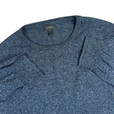 J. Crew Pullover Sweater Mens Large Cotton Cashmere Blend Blue Crew Neck 29234