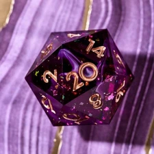 Dispel Dice 2025 Gen Con Exclusive D20 Die Bloom of the Stars Purple