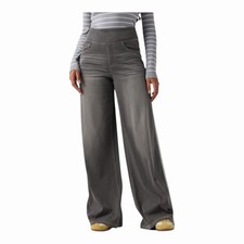 Halara Flex High Waisted Stripe Wide Leg Flowy Casual Jeans Iron Gate Denim NWOT