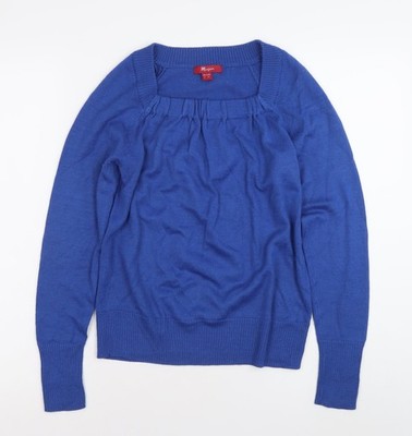 Monsoon Damenpullover blau Größe 8 quadratischer Ausschnitt