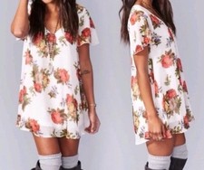 Show Me Your Mumu Rose Floral Cottagecore Flowy Feminine Lightweight Dress Sz L