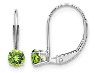 3/5 Karat (ctw) Peridot Creolen 14K Weißgold