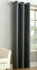 Mainstays Grommet Top Blackout Curtain Panel, 1 Panel, Gray, 40" W x 95" L