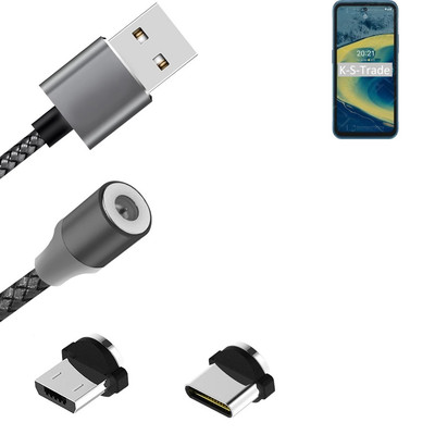 Daten-Lade-Kabel für Nokia XR20 mit USB-Typ C und Micro-USB-Adapter