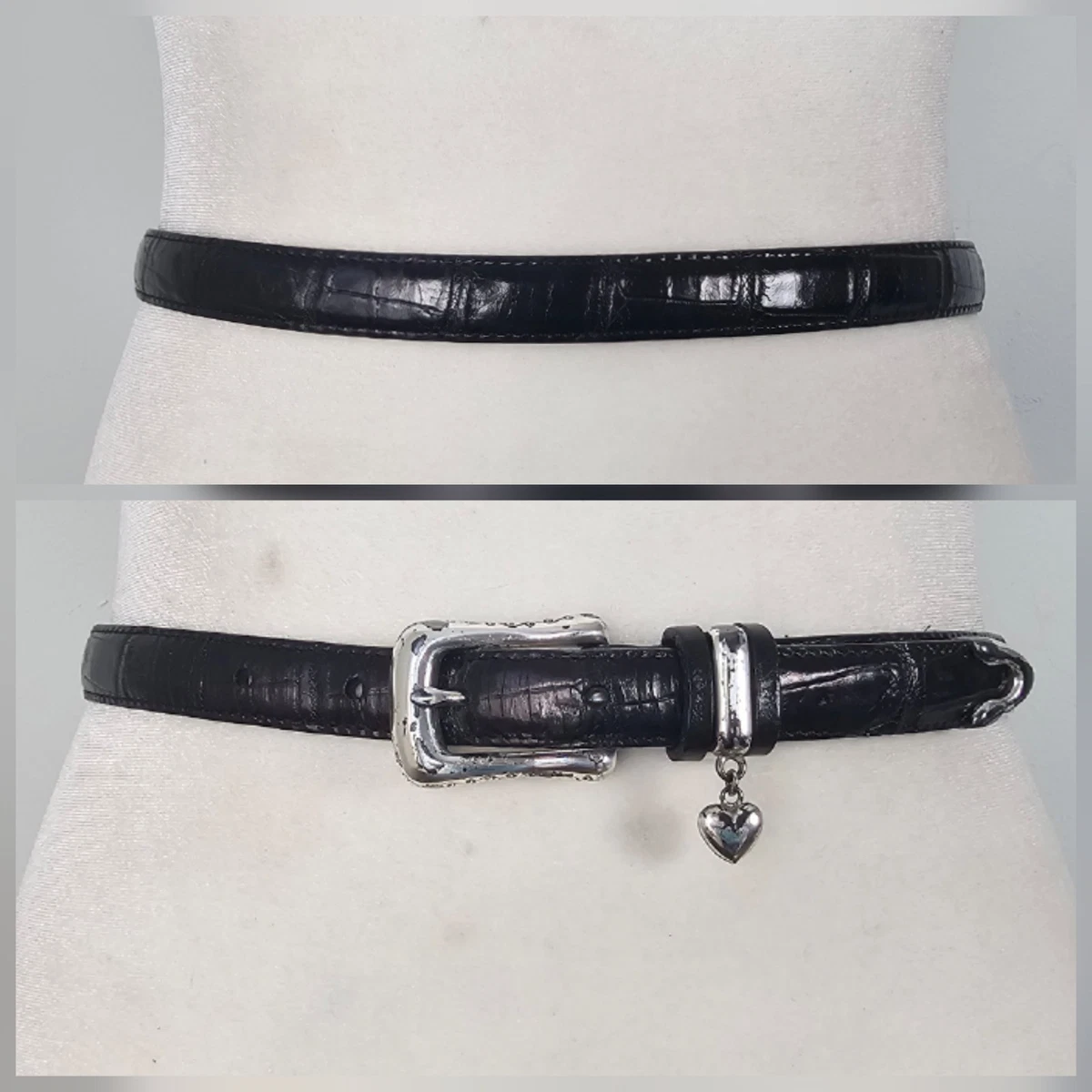 Brighton Black Baddie Leather Belt Silver Tone Buckle Stud Accents Size 32 Really Tough Reversible Belt - Brighton main image 4