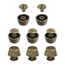 8 Set Rivets Stud Handbag Purse Feet 1/2" Flat Head for Leather Bag DIY Bronze