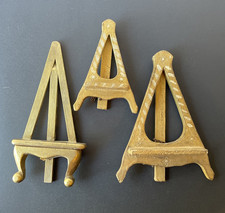 Vintage Italian Florentine Gilt Wood Picture Easel Set of 3 Tabletop Gold